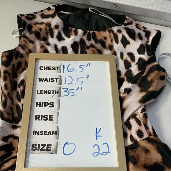 Boston Proper Dress Size 0 Animal Print Black Brown Zip up Pockets Sleeveless - Picture 10 of 10